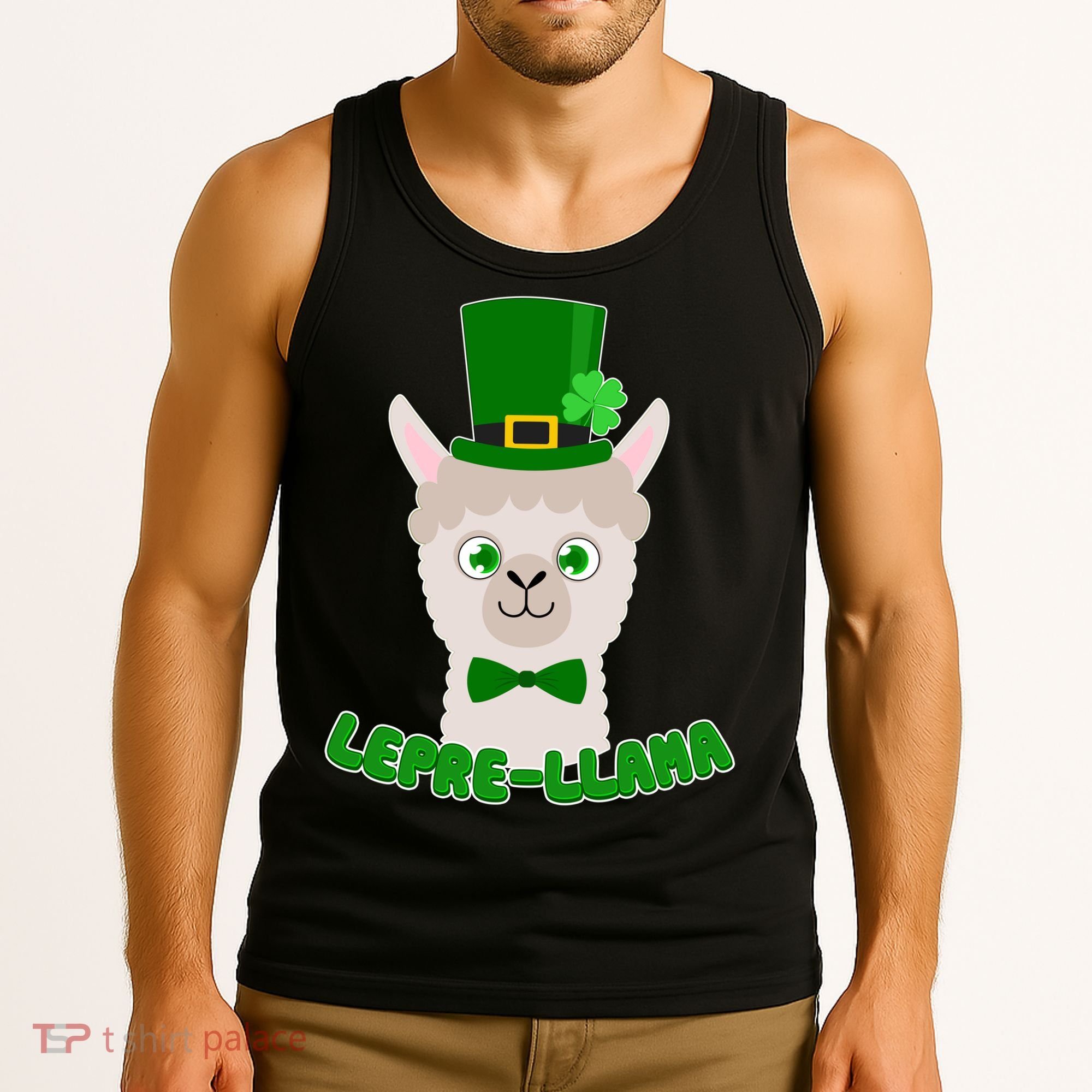 St Patrick's Day Lepre-Llama Tank Top