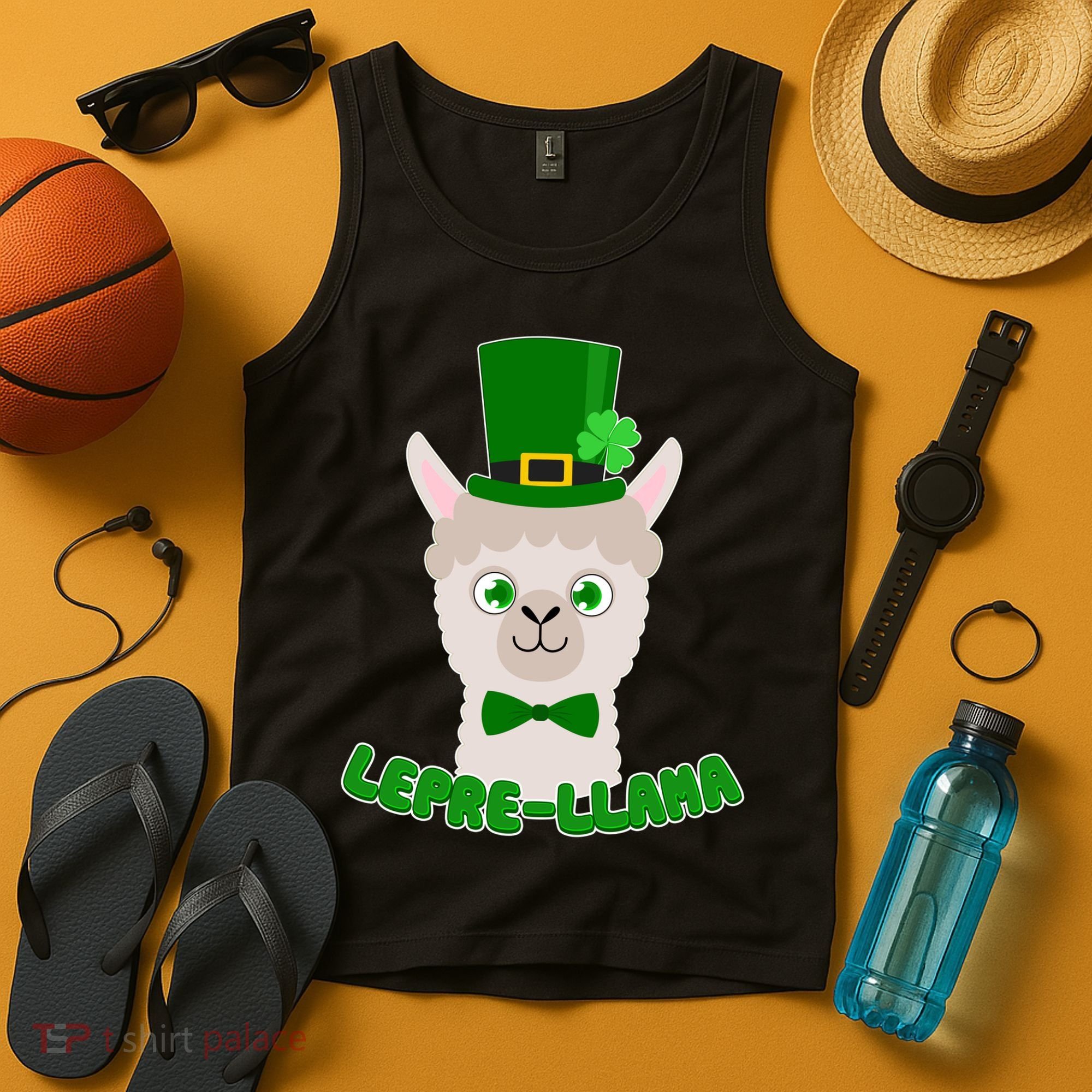 St Patrick's Day Lepre-Llama Tank Top