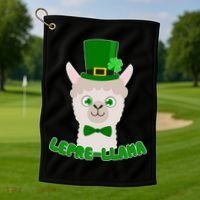 St Patrick's Day Lepre-Llama Golf Towel thumb 1