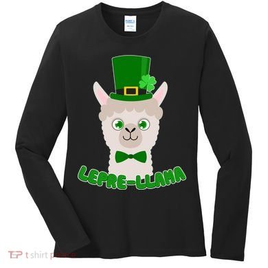St Patrick's Day Lepre-Llama Women's Long Sleeve Shirt