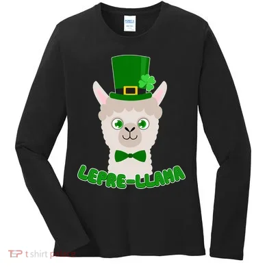 St Patrick's Day Lepre-Llama Women's Long Sleeve Shirt