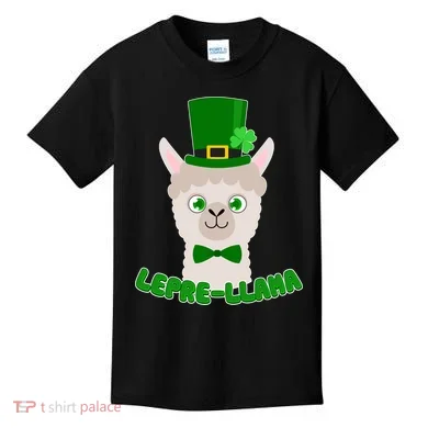 St Patrick's Day Lepre-Llama Kids T-Shirt