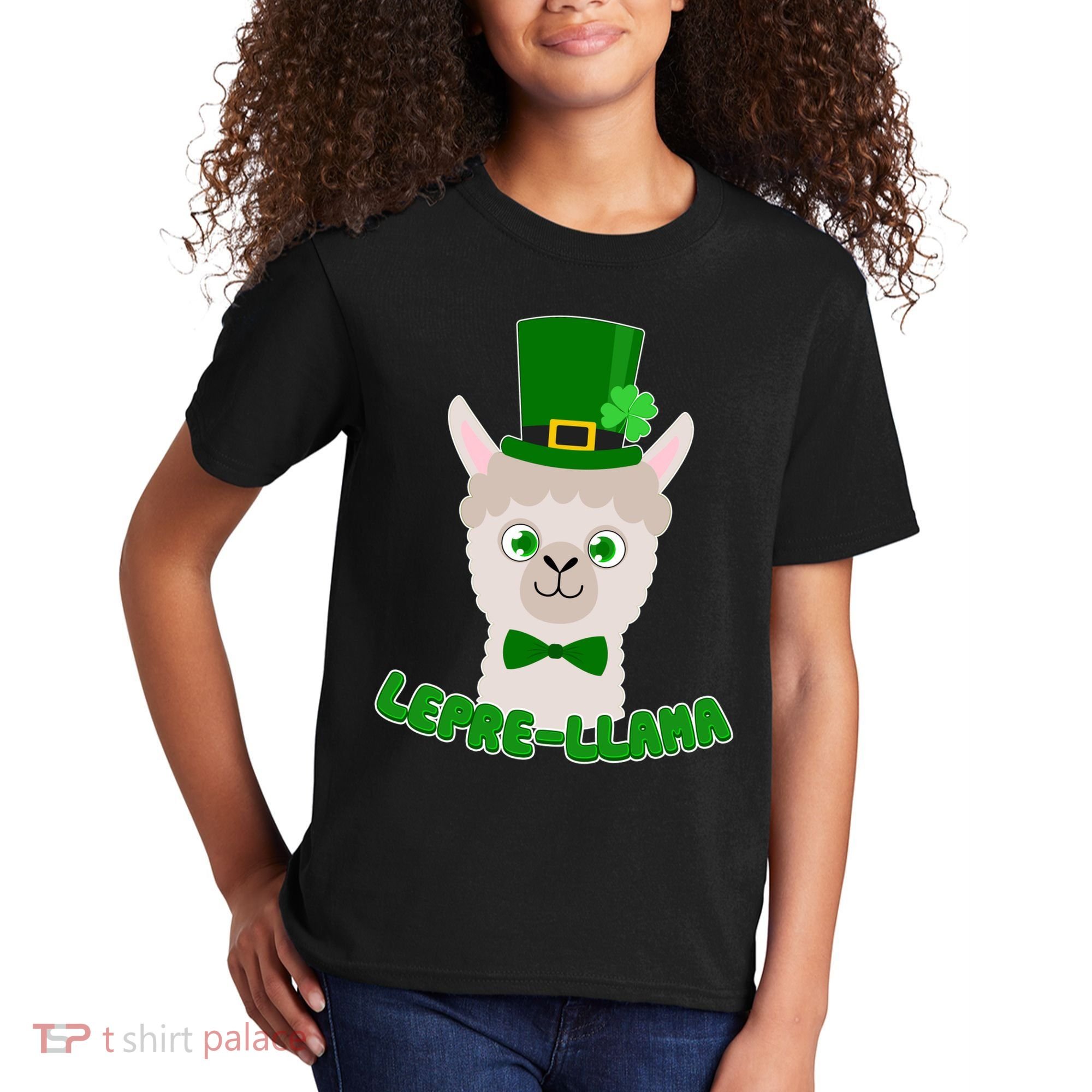St Patrick's Day Lepre-Llama Kids T-Shirt