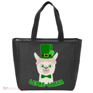 St Patrick's Day Lepre-Llama Tote Bag