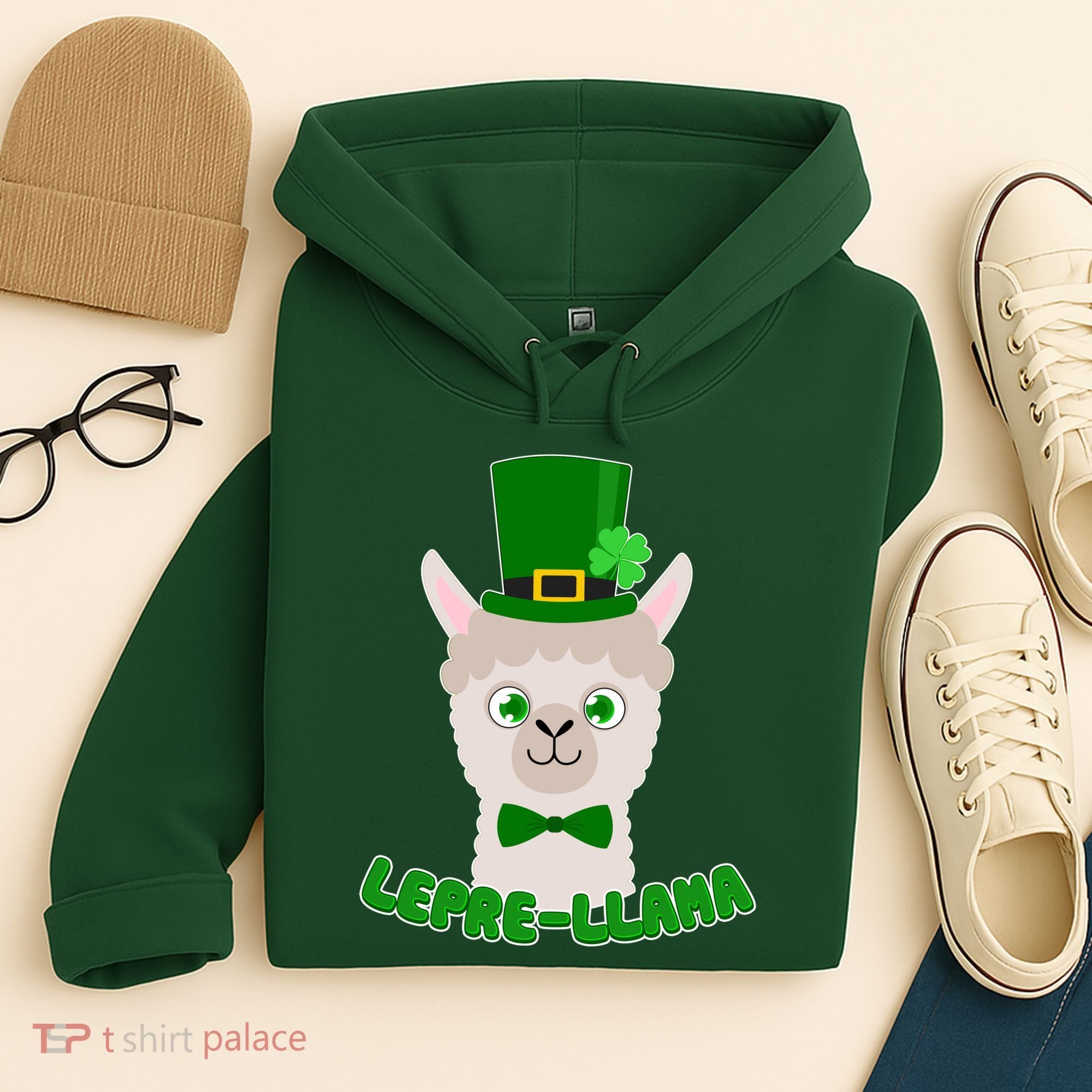St Patrick's Day Lepre-Llama Hoodie