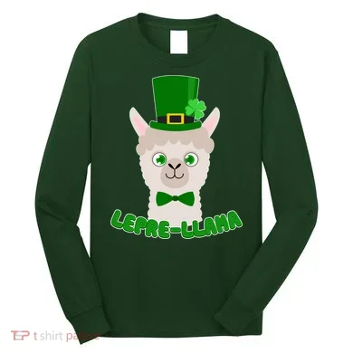 St Patrick's Day Lepre-Llama Long Sleeve Shirt