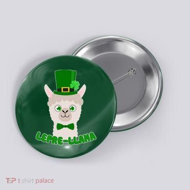 St Patrick's Day Lepre-Llama Button
