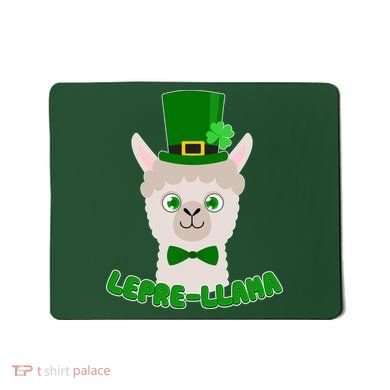 St Patrick's Day Lepre-Llama Mousepad
