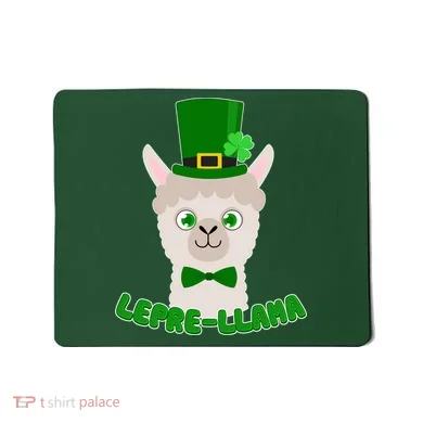 St Patrick's Day Lepre-Llama Mousepad