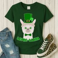 St Patrick's Day Lepre-Llama Women's T-Shirt thumb 3