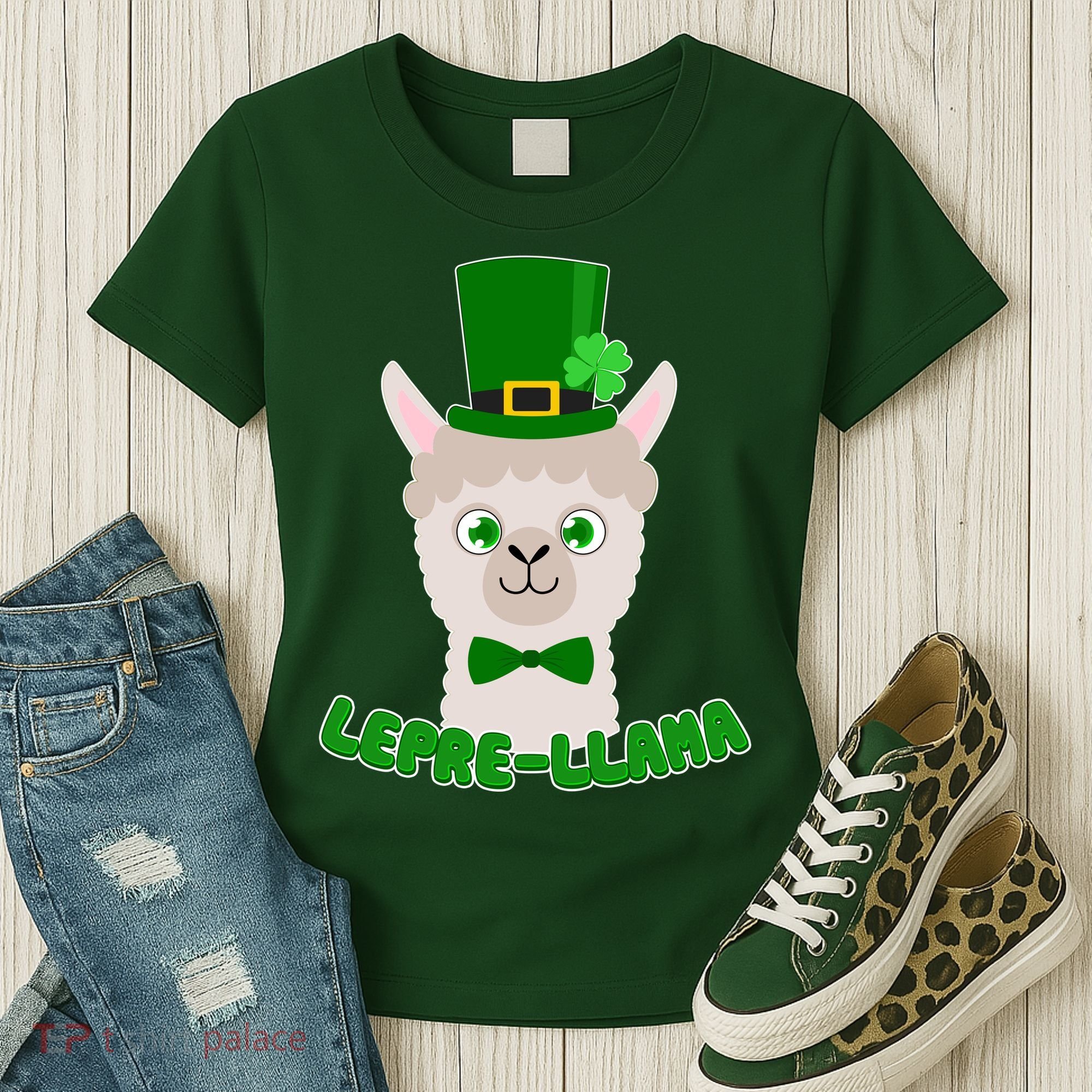 St Patrick's Day Lepre-Llama Women's T-Shirt