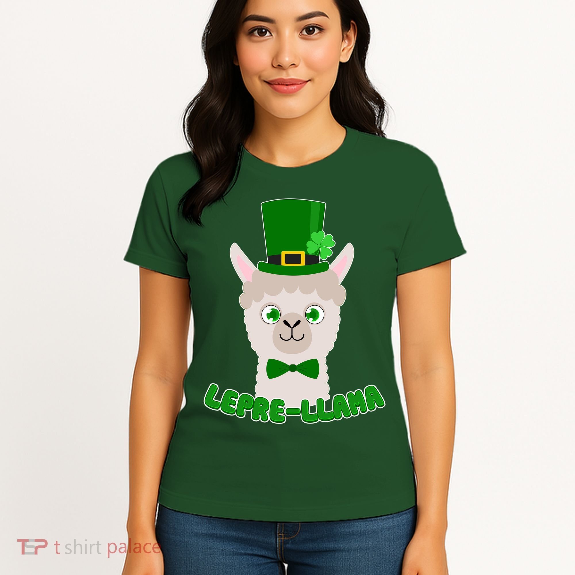 St Patrick's Day Lepre-Llama Women's T-Shirt