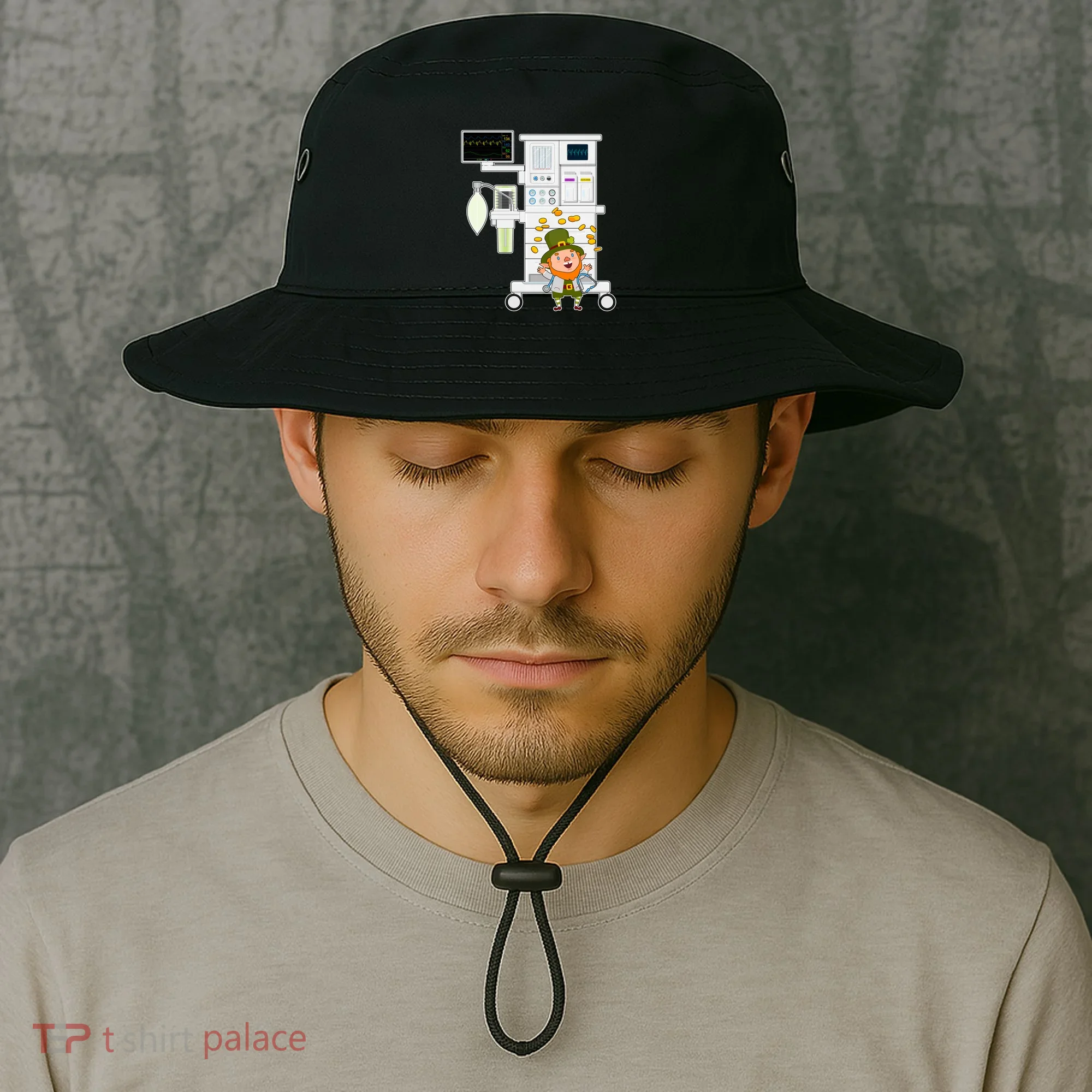 St Patrick's Day Leprechaun Anesthesia Machine Bucket Hat