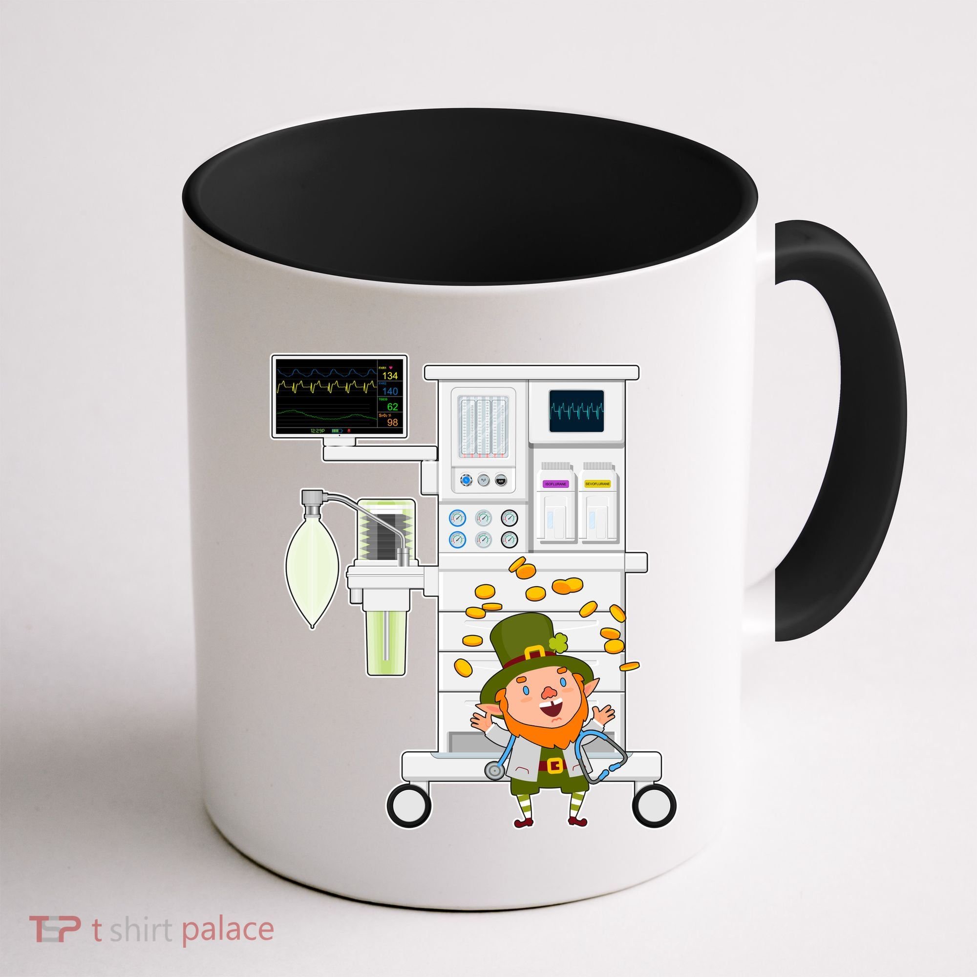 St Patrick's Day Leprechaun Anesthesia Machine Coffee Mug