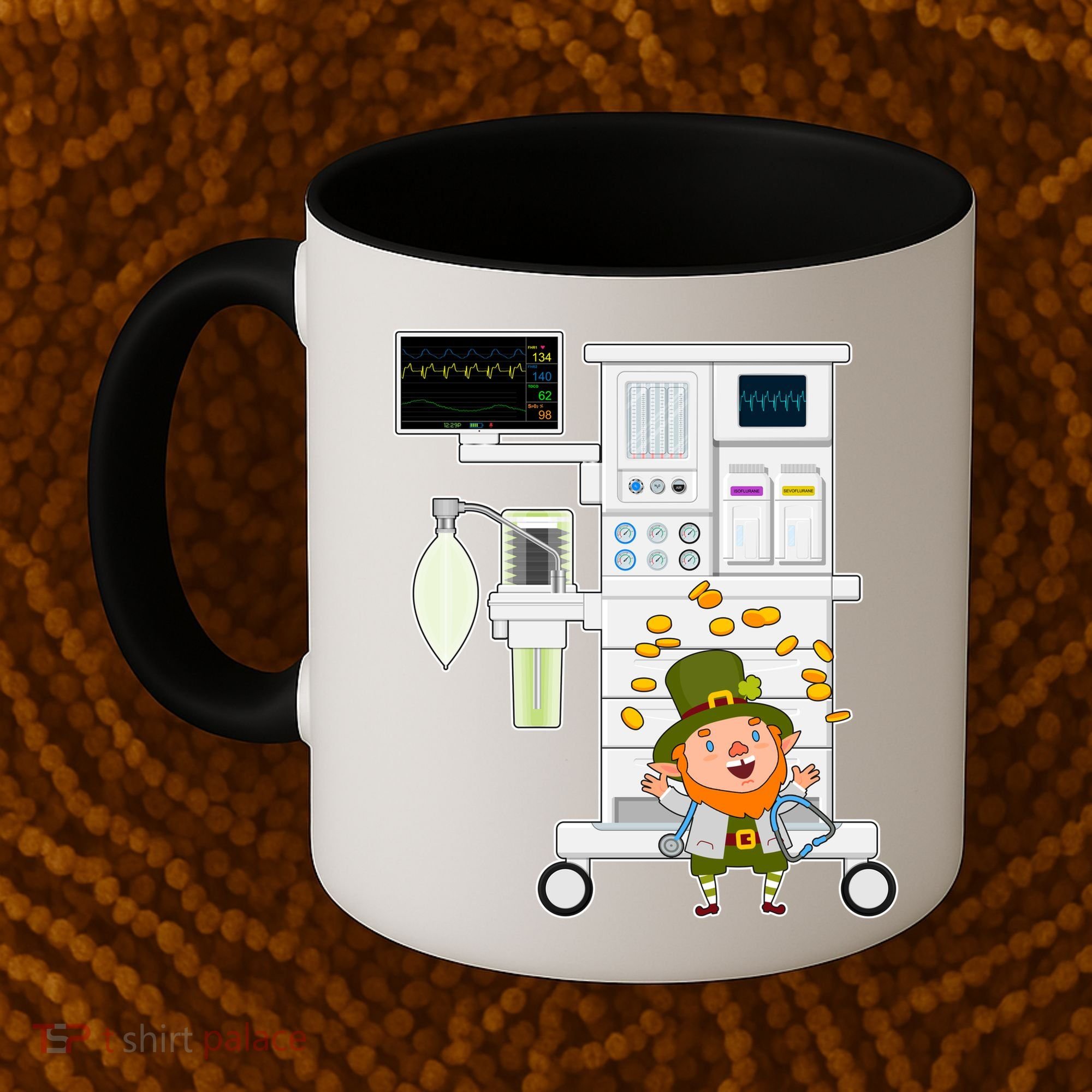 St Patrick's Day Leprechaun Anesthesia Machine Coffee Mug