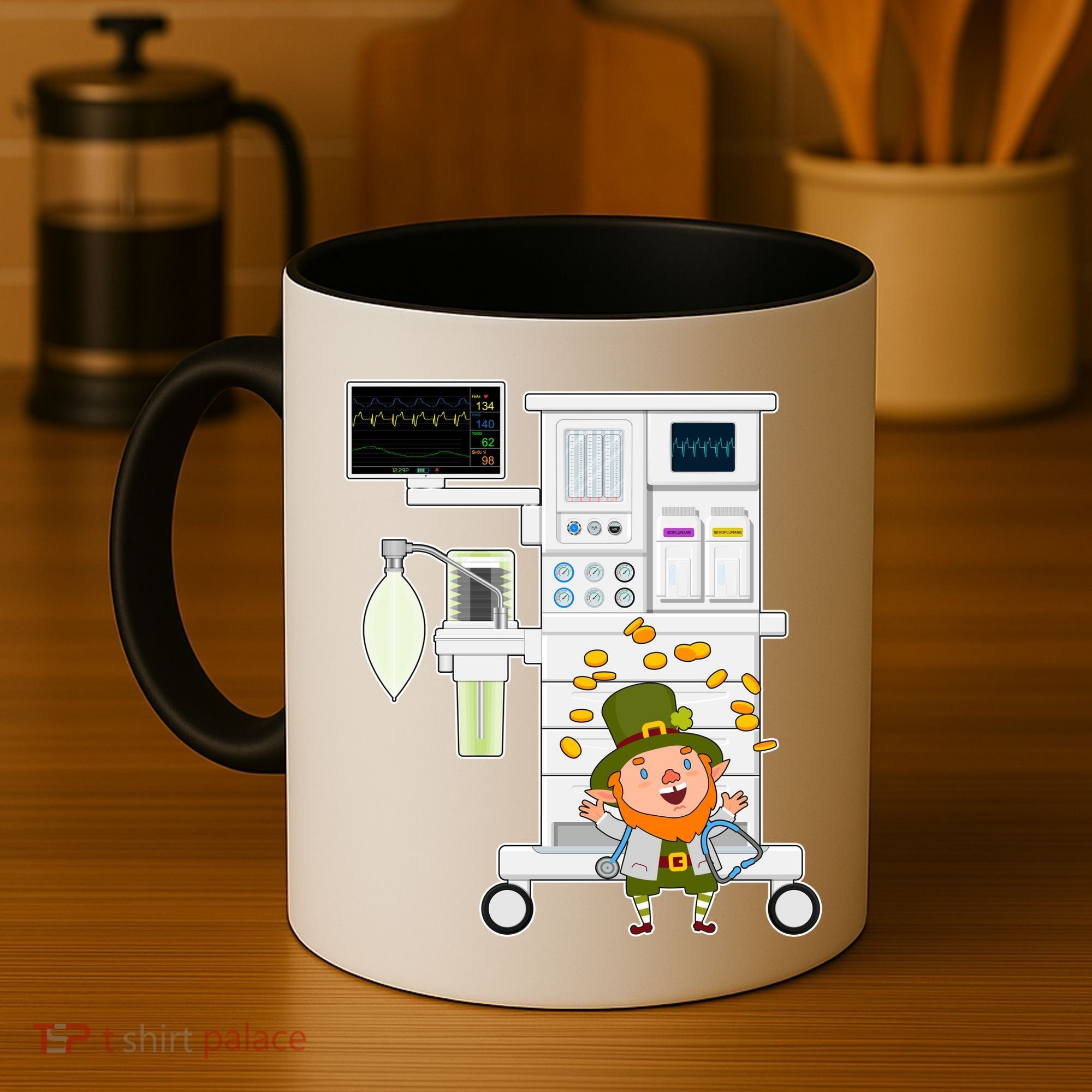 St Patrick's Day Leprechaun Anesthesia Machine Coffee Mug