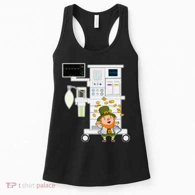 St Patrick's Day Leprechaun Anesthesia Machine Women's Tank Top