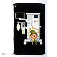 St Patrick's Day Leprechaun Anesthesia Machine Golf Towel thumb 0