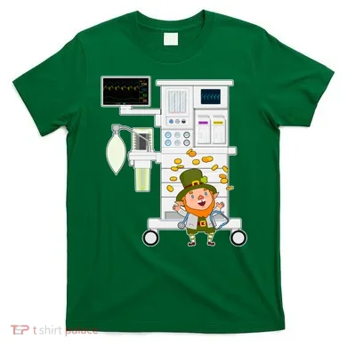 St Patrick's Day Leprechaun Anesthesia Machine T-Shirt