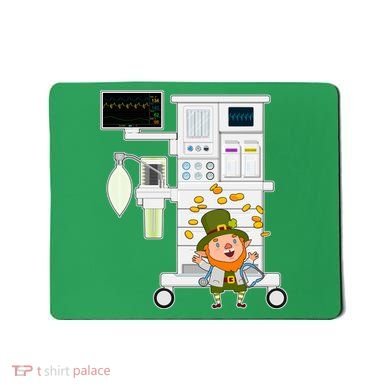 St Patrick's Day Leprechaun Anesthesia Machine Mousepad