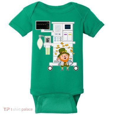 St Patrick's Day Leprechaun Anesthesia Machine Baby Bodysuit