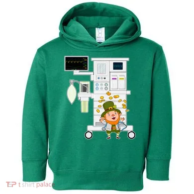 St Patrick's Day Leprechaun Anesthesia Machine Toddler Hoodie