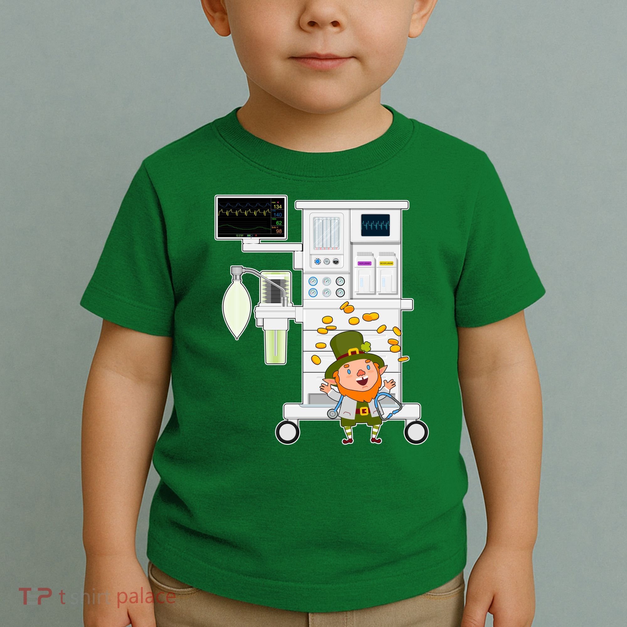 St Patrick's Day Leprechaun Anesthesia Machine Toddler T-Shirt