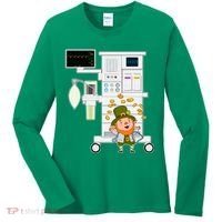 St Patrick's Day Leprechaun Anesthesia Machine Women's Long Sleeve Shirt thumb 0