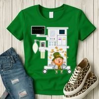 St Patrick's Day Leprechaun Anesthesia Machine Women's T-Shirt thumb 3