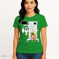 St Patrick's Day Leprechaun Anesthesia Machine Women's T-Shirt thumb 4