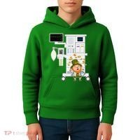 St Patrick's Day Leprechaun Anesthesia Machine Kids Hoodie thumb 4