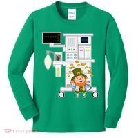 St Patrick's Day Leprechaun Anesthesia Machine Kids Long Sleeve Shirt thumb 0