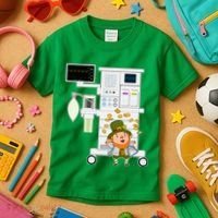 St Patrick's Day Leprechaun Anesthesia Machine Kids T-Shirt thumb 3