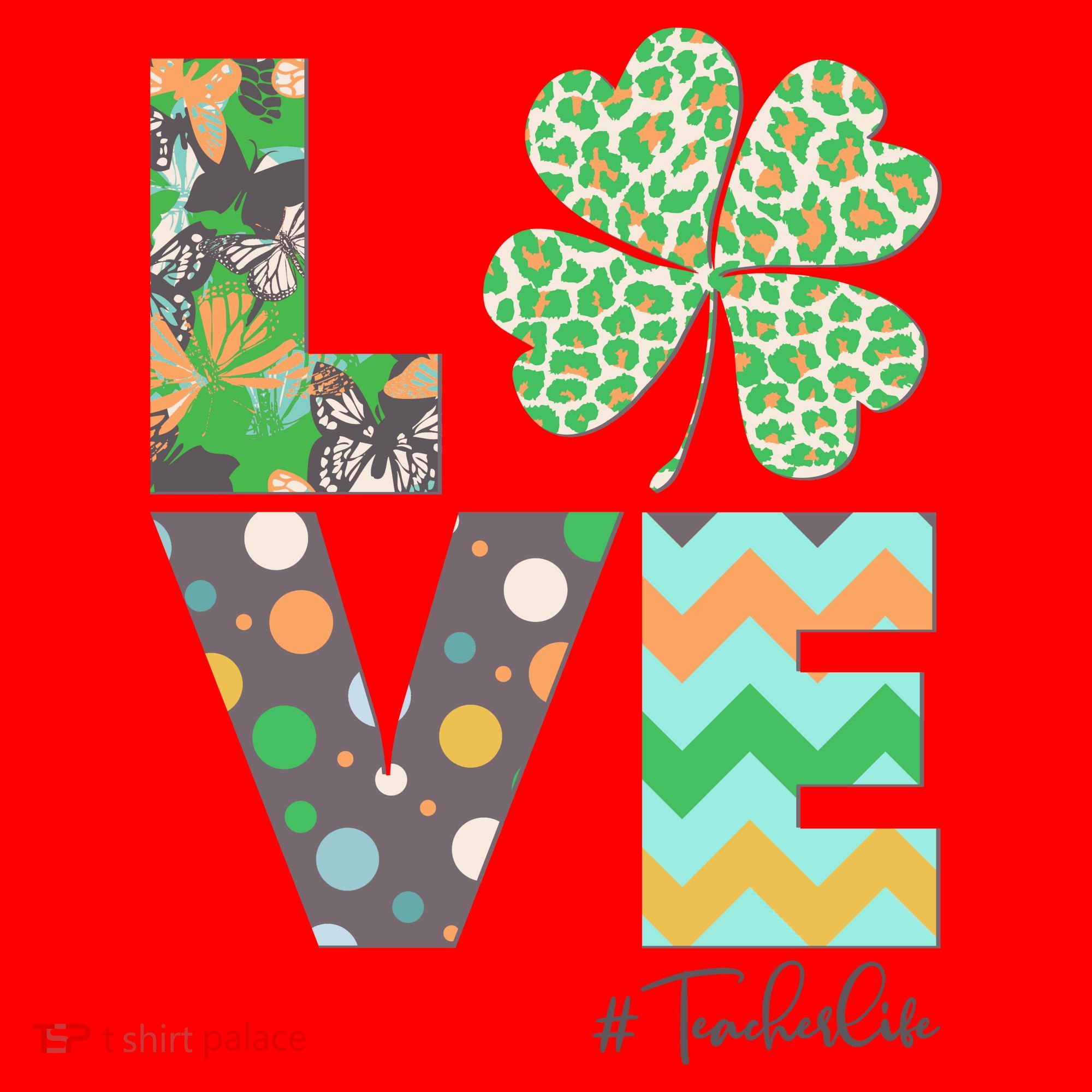 St Patrick's Day Love Teacher Life  Santa Hat