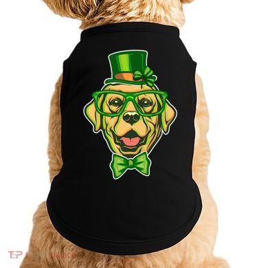 St Patrick's Day Lucky Golden Retriever Dog Doggie Tank