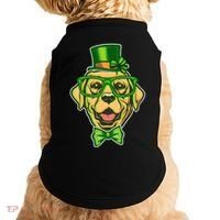 St Patrick's Day Lucky Golden Retriever Dog Doggie Tank thumb 0