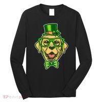 St Patrick's Day Lucky Golden Retriever Dog Long Sleeve Shirt thumb 0
