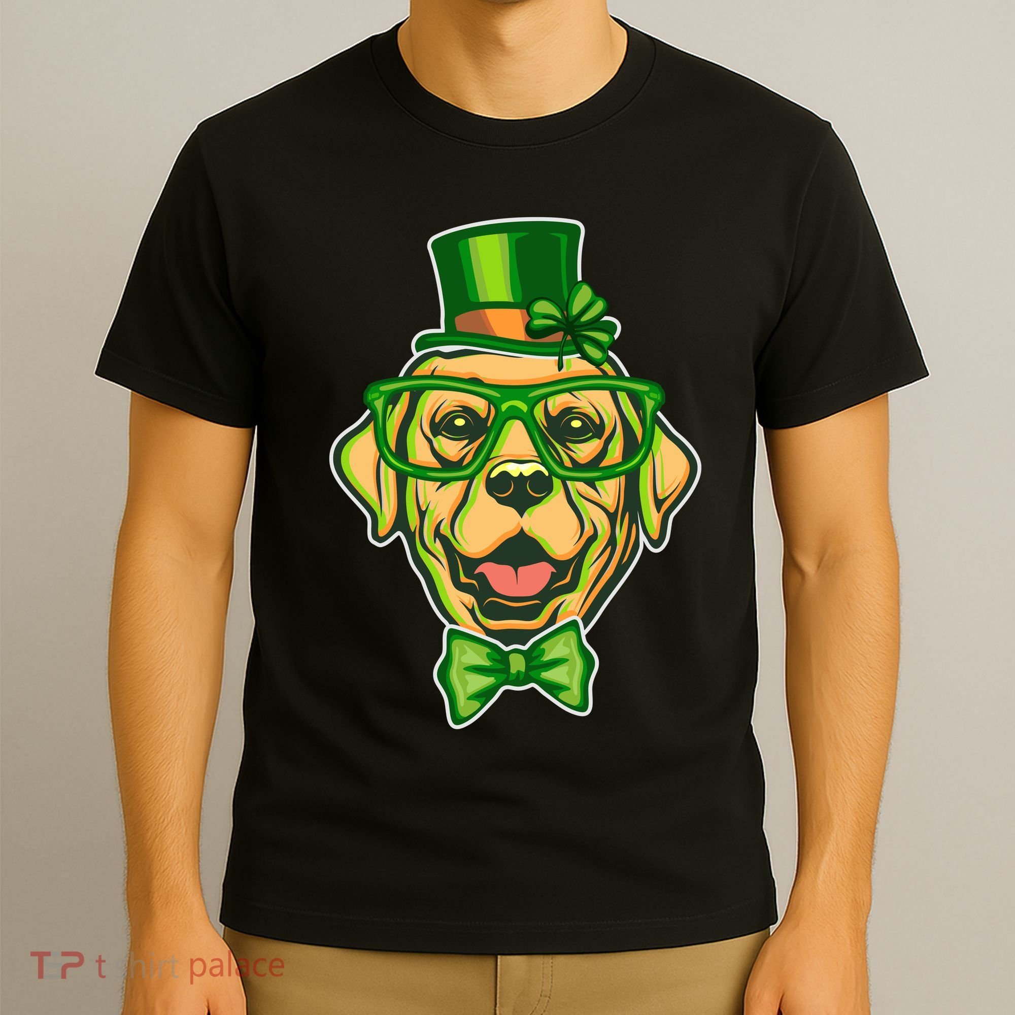 St Patrick's Day Lucky Golden Retriever Dog T-Shirt