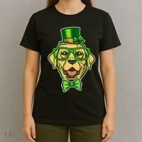 St Patrick's Day Lucky Golden Retriever Dog T-Shirt thumb 4