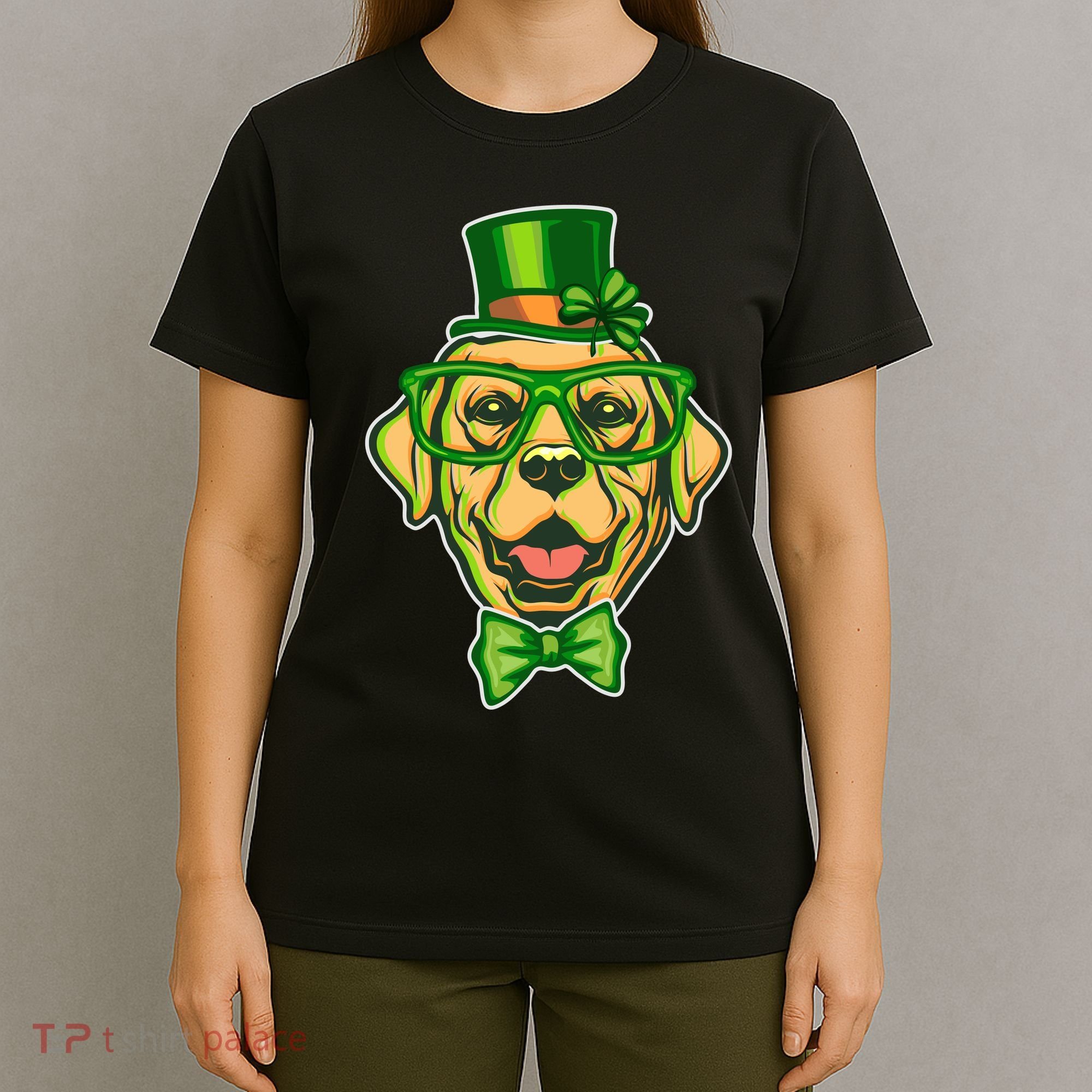 St Patrick's Day Lucky Golden Retriever Dog T-Shirt