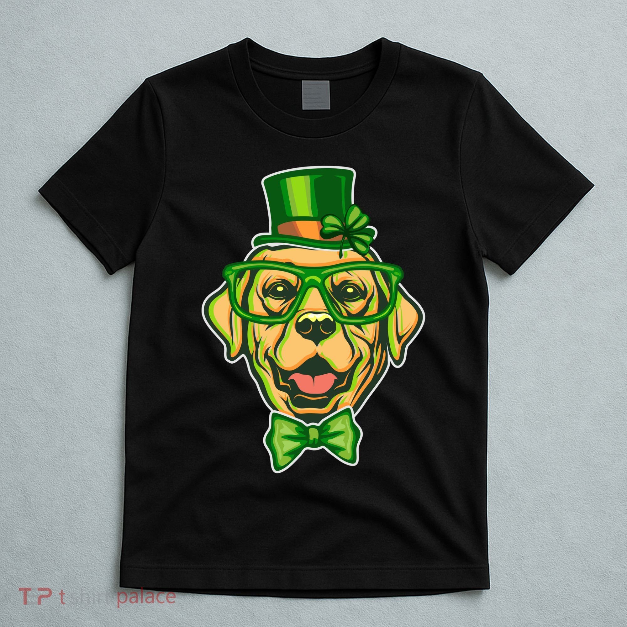 St Patrick's Day Lucky Golden Retriever Dog T-Shirt