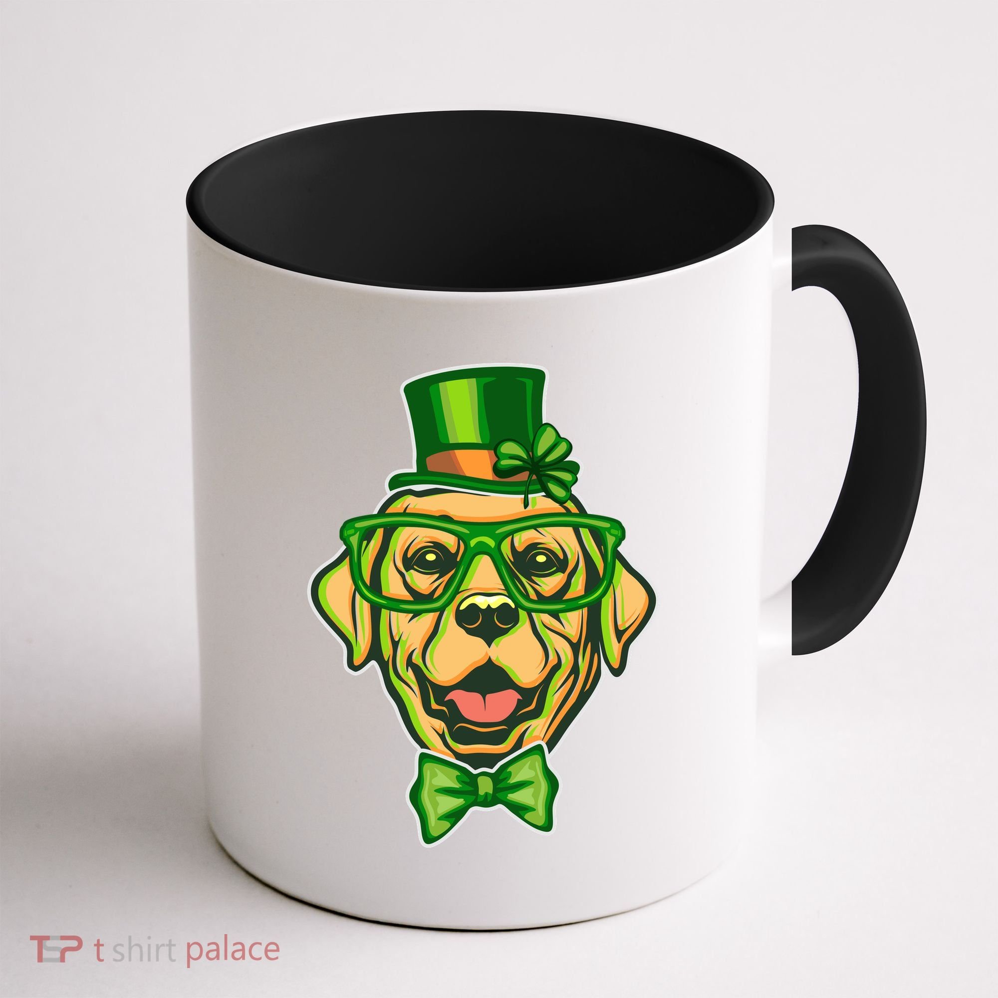 St Patrick's Day Lucky Golden Retriever Dog Coffee Mug