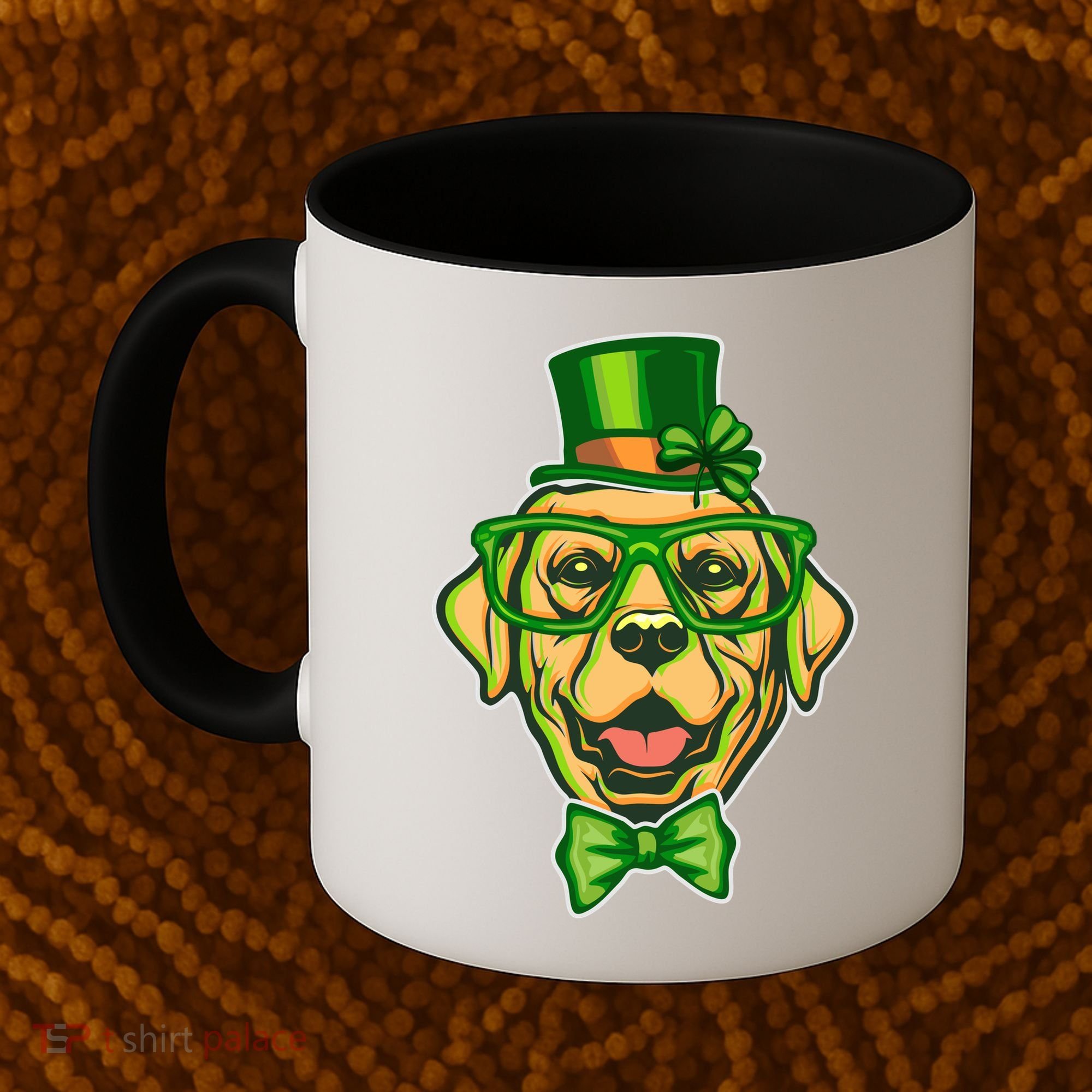 St Patrick's Day Lucky Golden Retriever Dog Coffee Mug