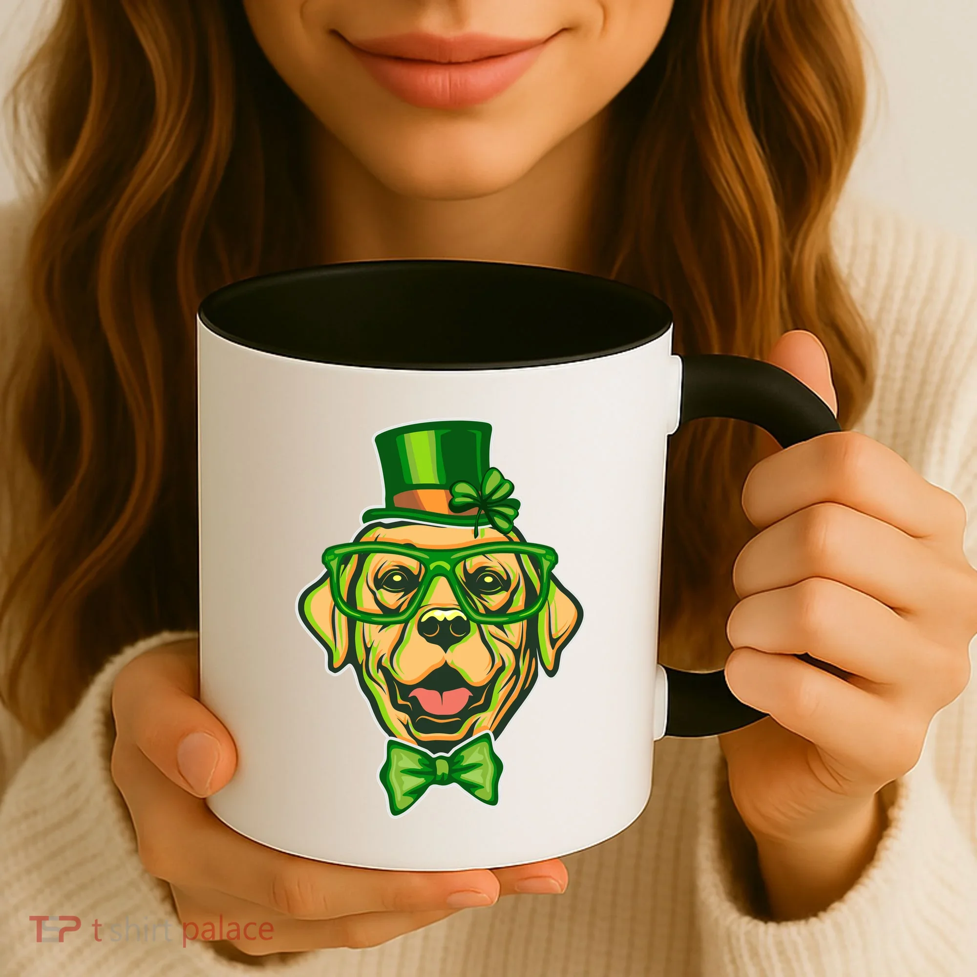St Patrick's Day Lucky Golden Retriever Dog Coffee Mug