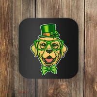 St Patrick's Day Lucky Golden Retriever Dog Coaster thumb 0