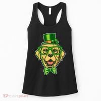 St Patrick's Day Lucky Golden Retriever Dog Women's Tank Top thumb 0