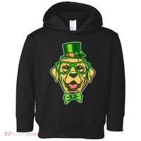 St Patrick's Day Lucky Golden Retriever Dog Toddler Hoodie thumb 0