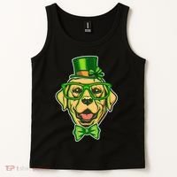 St Patrick's Day Lucky Golden Retriever Dog Tank Top thumb 2