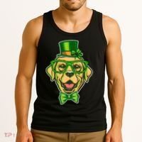 St Patrick's Day Lucky Golden Retriever Dog Tank Top thumb 3