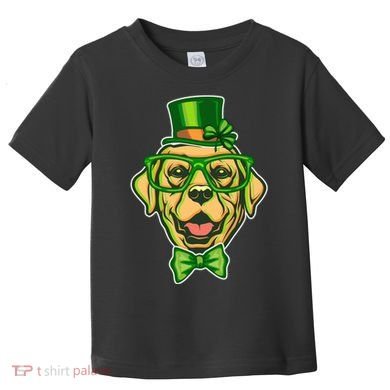 St Patrick's Day Lucky Golden Retriever Dog Toddler T-Shirt